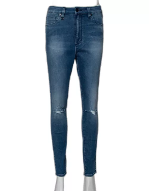 Neuw Blue Denim High Waist Skinny Distressed Marilyn Jeans