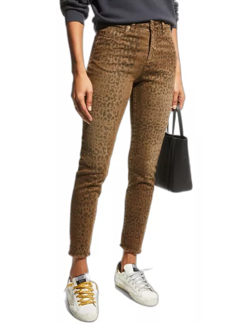 Golden Leopard-Print Skinny Jean