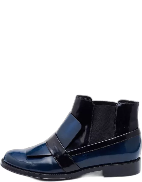 Tod's Blue/Black Leather Chelsea Boot