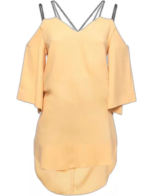 Roland Mouret Pale Orange Crepe Contrast Trim Conway Short Dress