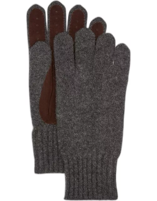 Men's Suede & Cashmere-Knit Glove