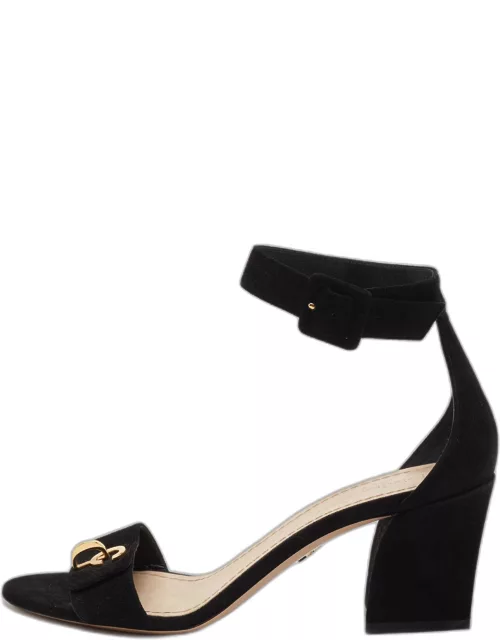 Dior Black Suede C'est Ankle Strap Sandal
