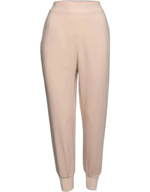 Stella McCartney Light Pink Crepe Rib Knit Trimmed Pants