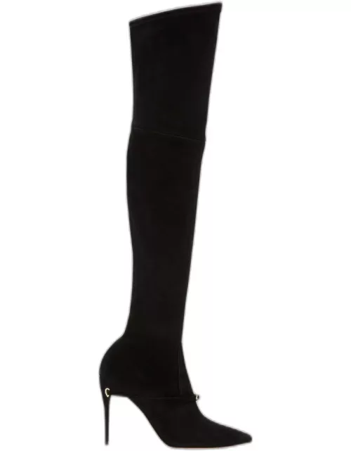 Alessandro 105mm Suede Over-The-Knee Boot