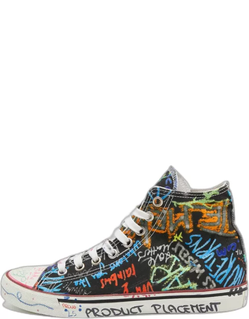 Vetements Multicolor Graffiti Canvas High Top Sneaker