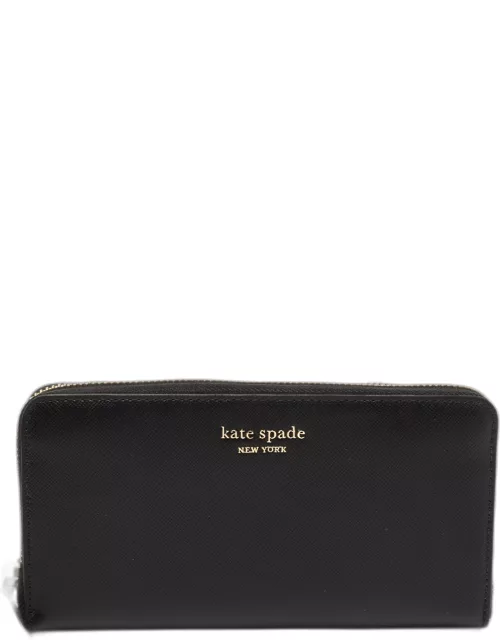 Kate Spade Black Leather Spencer Zip Around Wallet