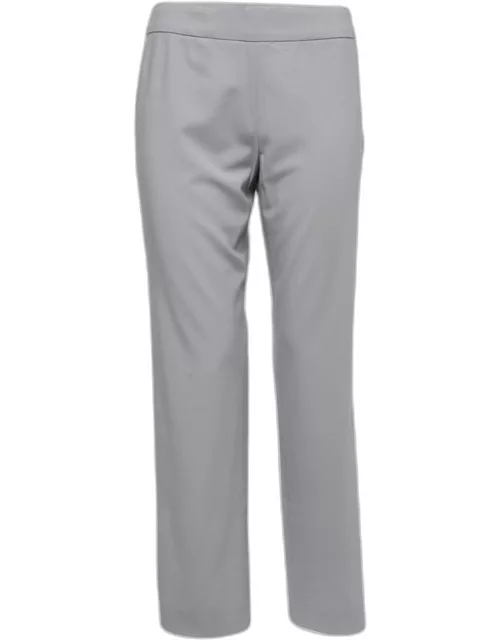 Armani Collezioni Pale Grey Stretch Wool Trousers
