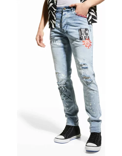 Men's Chitch 911 Graphic Slim-Fit Jean