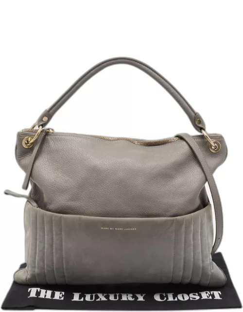 Marc by Marc Jacobs Grey Suede and Leather Shoulder Bag