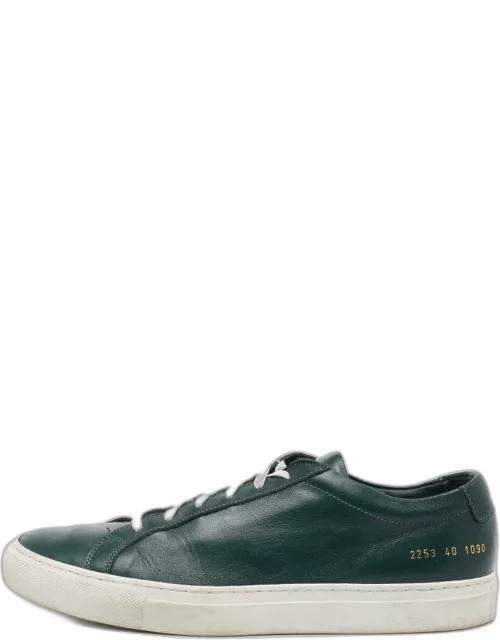 Common Projects Green Leather Achilles Low Top Sneaker