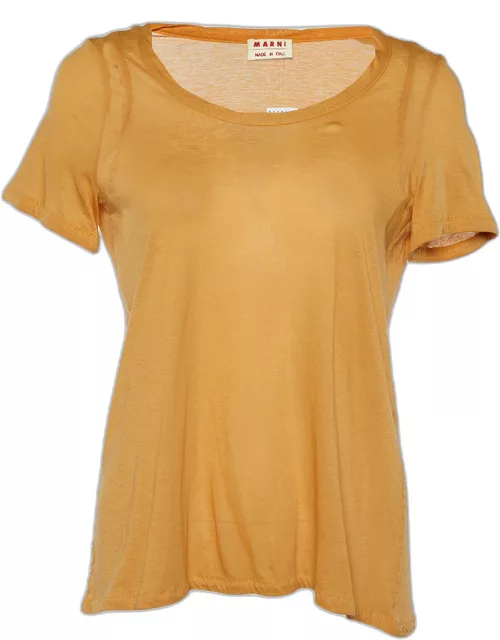Marni Mustard Yellow Cotton Knit T-Shirt