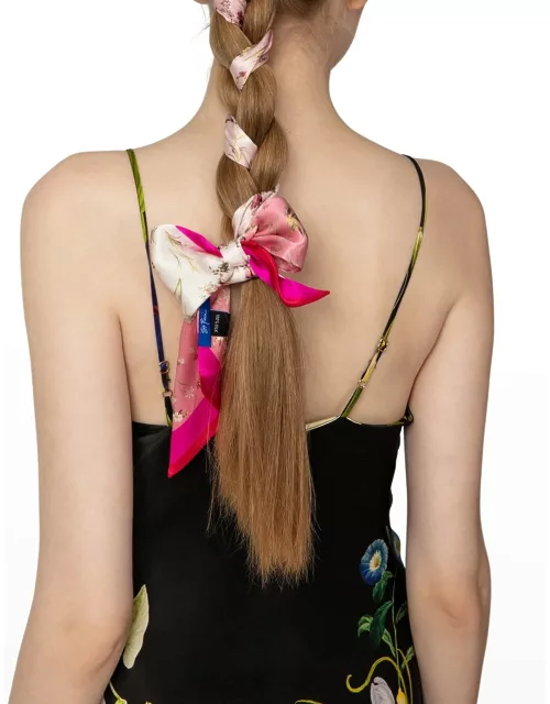 Paige Floral-Print Satin Hair Scarf