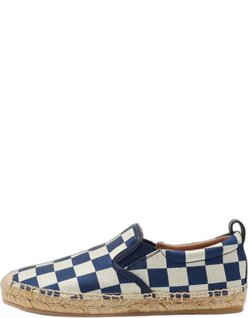 Marc by Marc Jacobs Blue/White Canvas Checkered Espadrille Flat