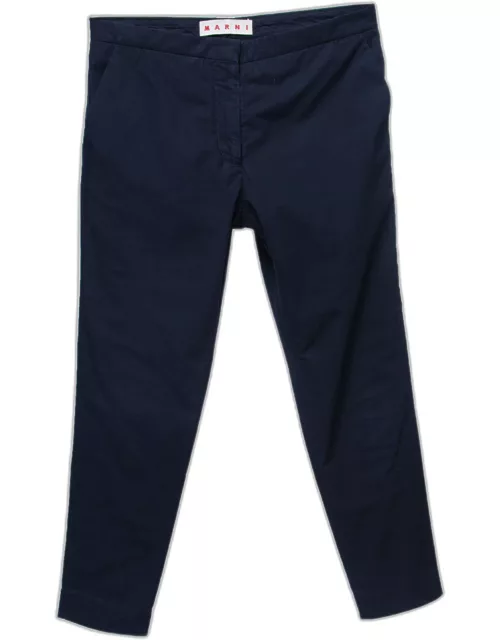 Marni Navy Blue Cotton Trousers