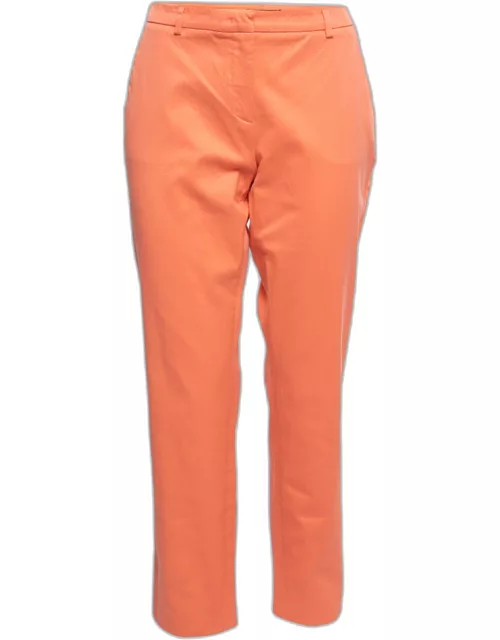 Weekend Max Mara Orange Cotton Slim Cigarette Trousers