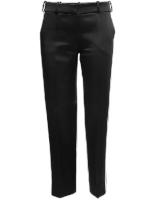 Giorgio Armani Black Satin Side Stripe Detail Trousers