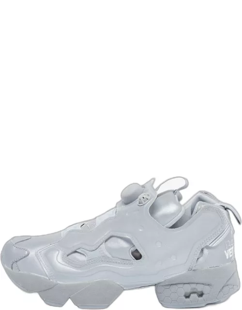 Vetements x Reebok Reflective Grey PVC Instapump Fury Low Top Sneaker