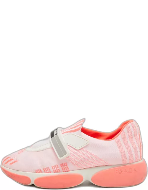 Prada Pink Fabric Slip On Sneaker