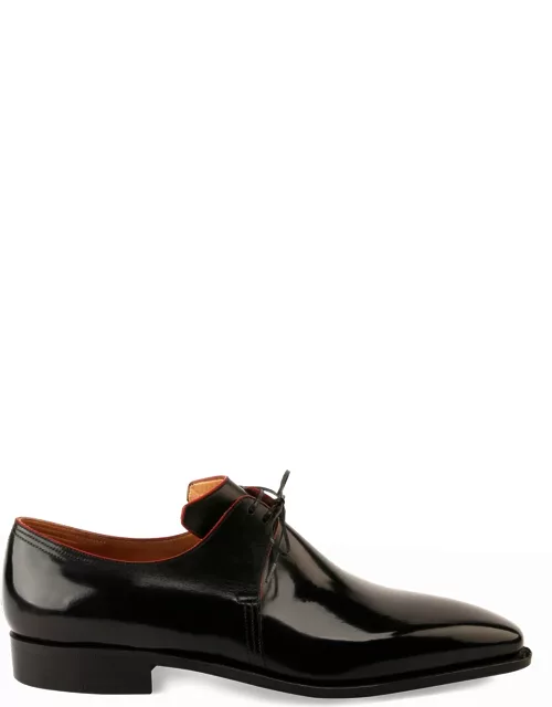 Arca Calf Leather Derby Shoe with Red Piping, Black