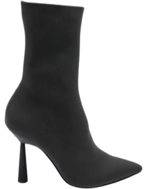 100mm Pointed Faux-Leather Bootie