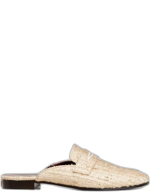 Check Cotton Penny Loafer Mule