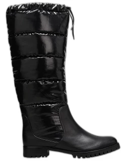 Clarita Puff Quilted Tall Boots, Black