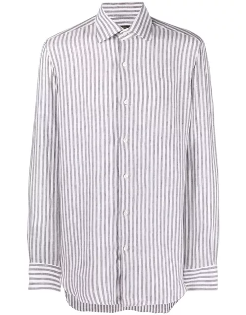 Barba Napoli Linen Striped Shirt