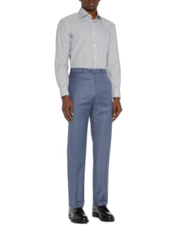 Men's Sharkskin Slim-Fit Wool Trouser