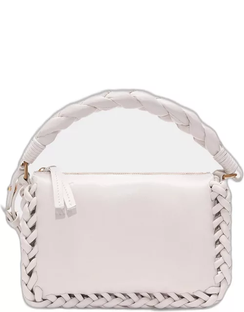Small Braided Leather Top-Handle Bag