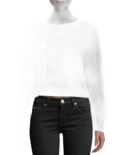 Babe Cropped Long-Sleeve Cotton Tee