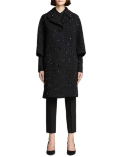 Infinite Galaxy Embellished Wool Coat