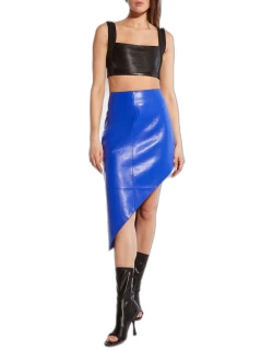 Fallon Asymmetric Recycled Leather Skirt