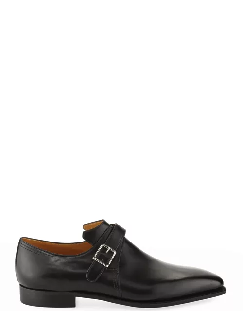 Arca Calf Leather Monk Shoe, Black