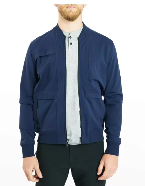 Men's Crosstown Nylon-Stretch Zip Bomber Jacket