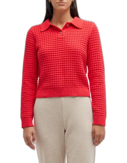 Macro Waffle Sweater Polo