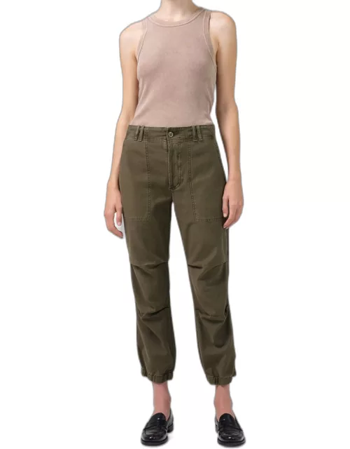 Agnit Sateen Cropped Utility Trouser