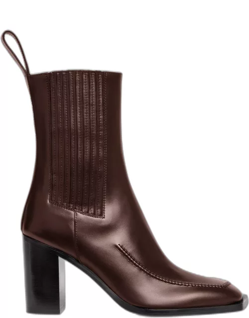 Leather Block-Heel Chelsea Boot