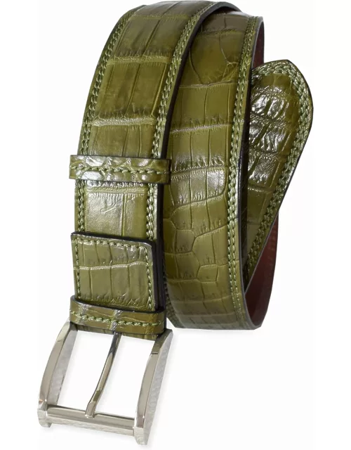 Men's Crocodile Leather Dress Belt