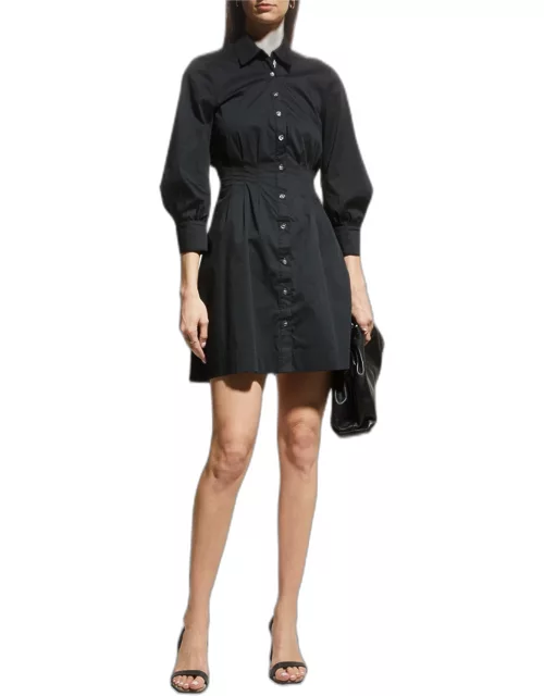 Polina Button-Front Pleated Shirt Dres