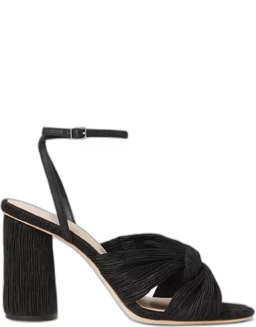 Reed Pleated Ankle-Strap Sandal