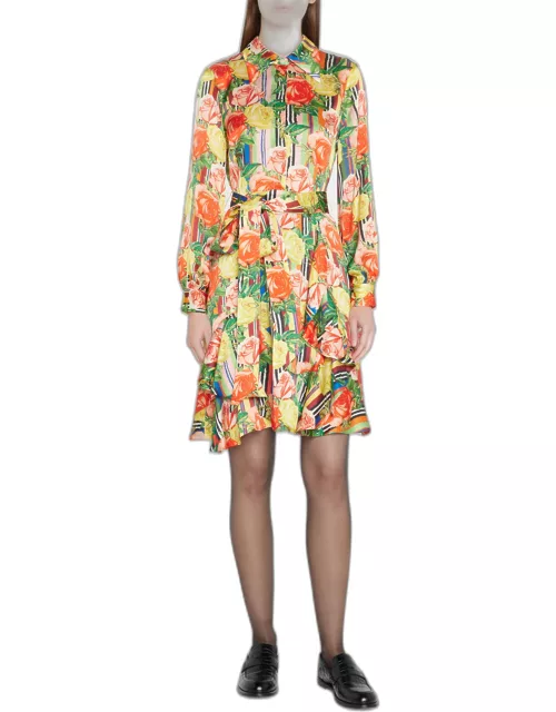 Tequila Sunrise Tie-Belted Dres