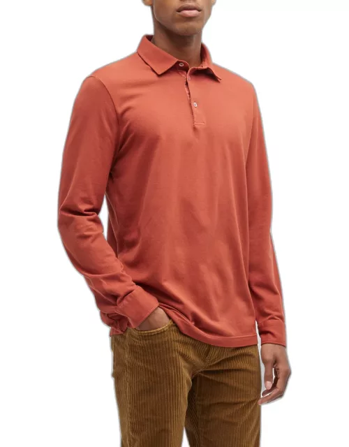 Men's Long-Sleeve Pique Polo Shirt