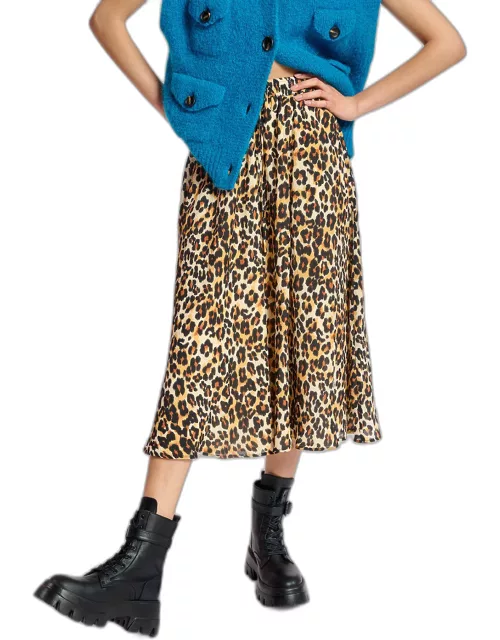 Corny Leopard-Print Midi Skirt