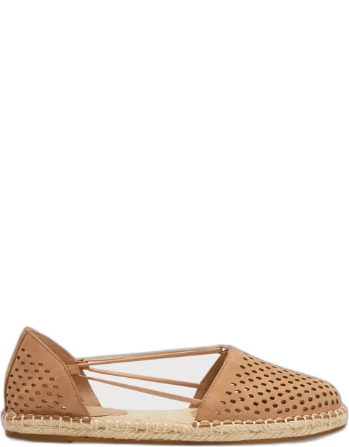 Lee Perforated Suede Flat Espadrille