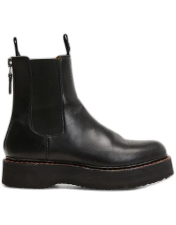 Single Stack Leather Chelsea Boot