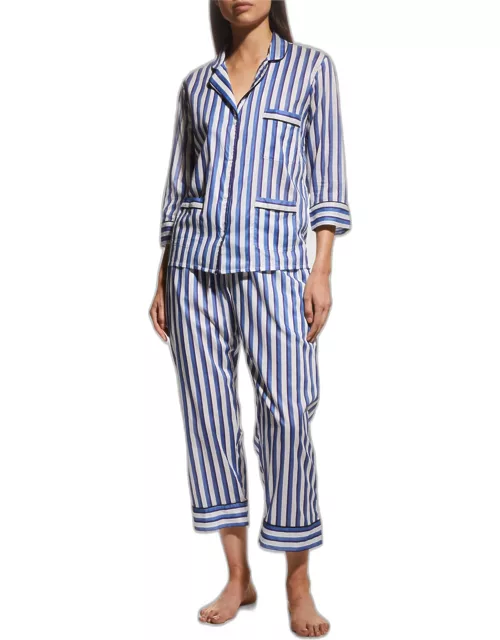 Cropped Striped Pajama Set