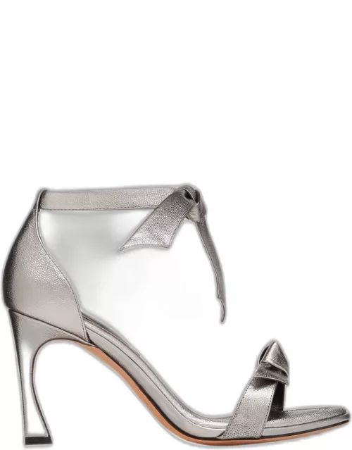 Clarita Metallic Ankle-Bow Sandal
