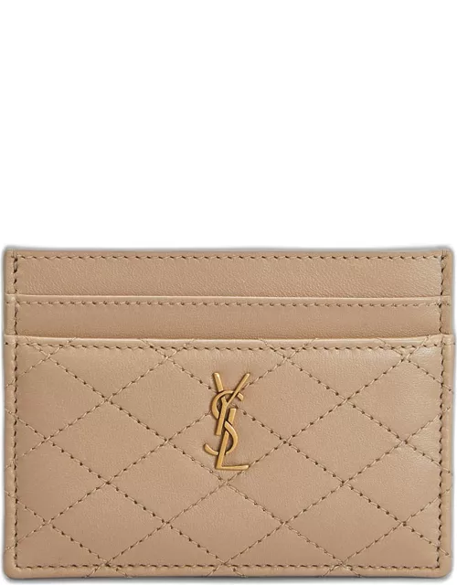 Gaby YSL Card Case in Quilted Leather