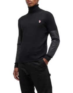 Men's Turtleneck Sweater with Patche