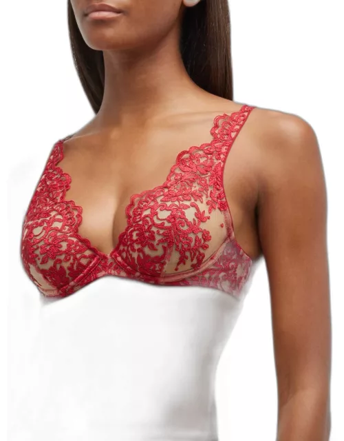 Royal Jewel Embroidered Tulle Underwire Bra